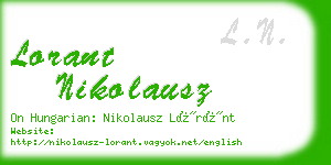 lorant nikolausz business card